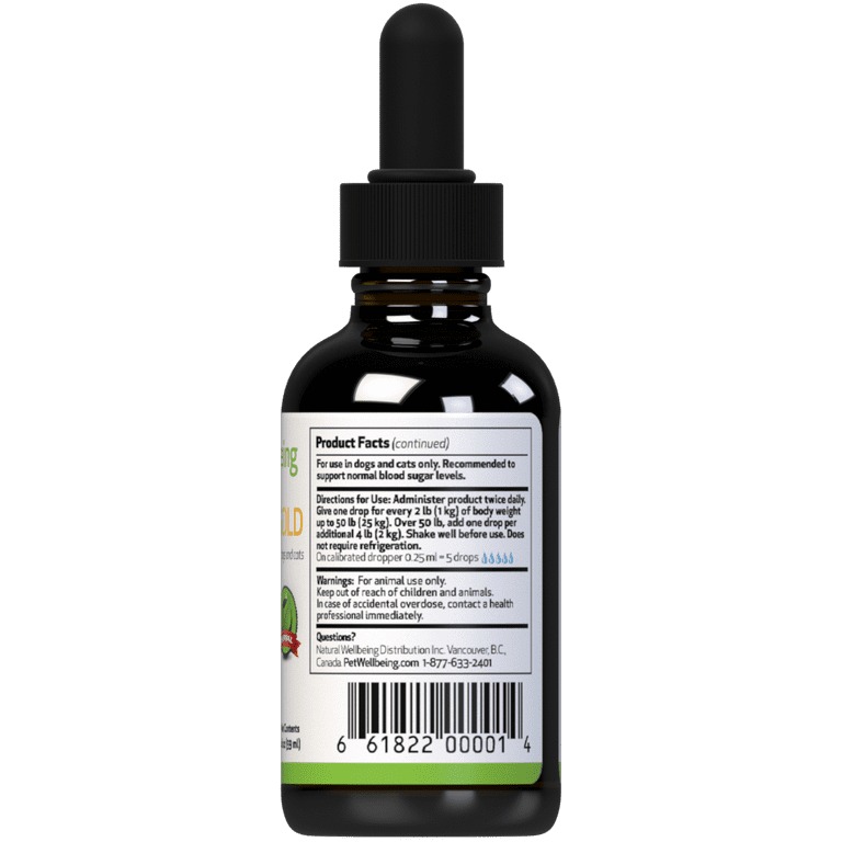 Pet Wellbeing Blood Sugar Gold Natural Dog Diabetes Support Liver Glucose Supplement Insulin Maintenance 2oz Walmart