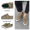 thumbnail image 5 of JENN ARDOR Women's Fashion Sneakers Classic Canvas Shoes Slip On Low Top Lace Up Casual Flats Perforated Lightweight Splicing Zipper Shoes, 5 of 9