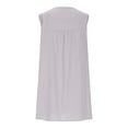 thumbnail image 6 of Yghzkop Womens Summer Cotton Linen dress Solid Color Round Neck Midi Dress Blend Sleeveless Loose Fit Beach Sundress Casual Pocket Dress, 6 of 6