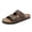 Light Brown, variant on Women Cork Footbed Comfort Sandals Slip On Slides Adjustable Double Buckle Strap Summer Beach Daily Walking