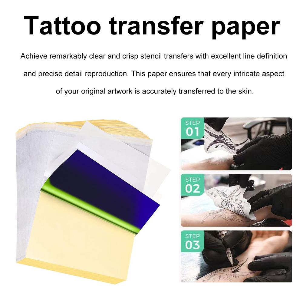 Tattoo Transfer Paper - 40 Sheets Thermal Stencil Paper for Tattoo Machine, 4 Layers High Definition Transfer Papers, DIY Tattoow Tracing Papers for Tattooing Transfering Kit Supplies