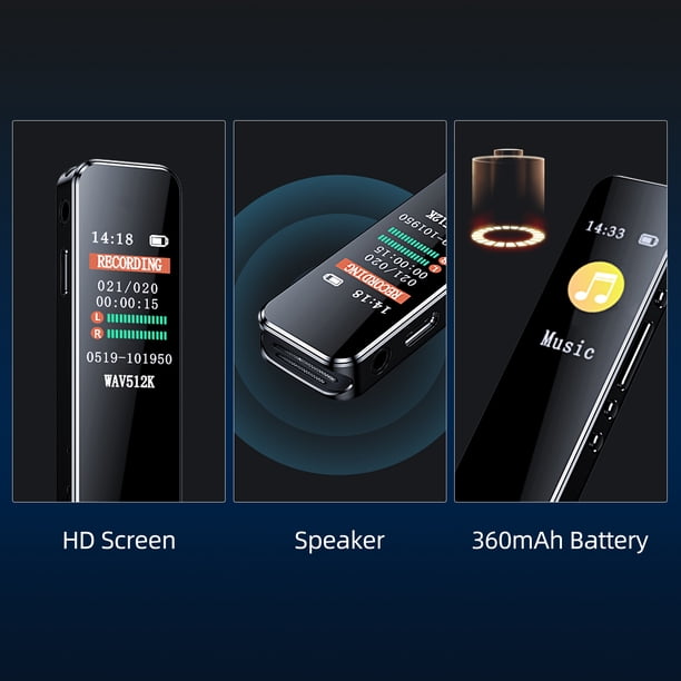 Noise Reduction Voice Recorder with Playback Portable Type-C USB2