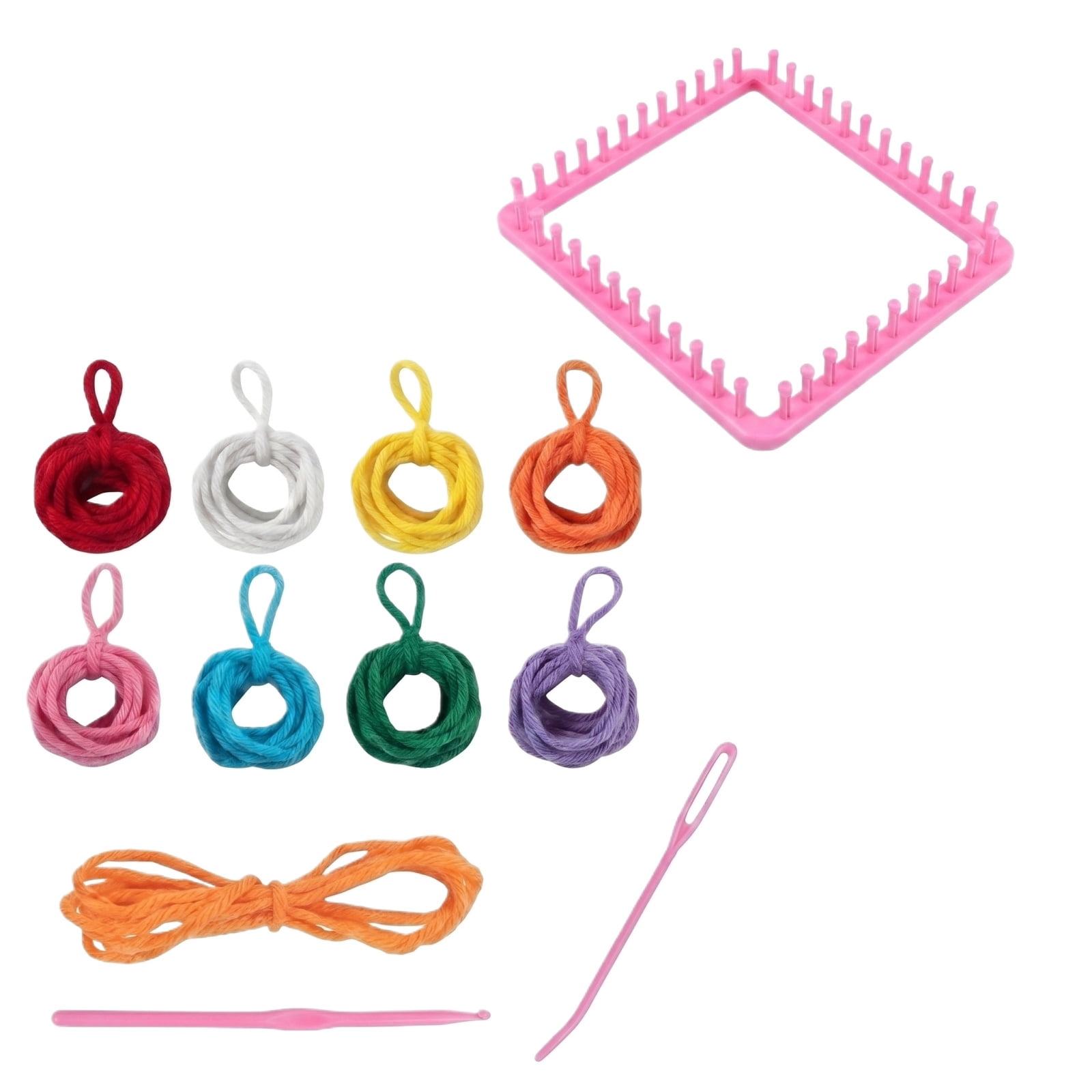 Weaving Loom Kit for Kids and Adults, DIY Arts and Crafts Toy with Colorful Loops & Plastic Frame, Easy Beginner DIY Activity for Children Ages 6+, Portable Craft Set for Home, Classroom