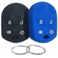 thumbnail image 2 of REPROTECTING Silicone Rubber Key Fob Cover Compatible with 2002-2017 Ford C-Max Edge Escape Expedition Explorer Five Hundred Flex Focus Freestyle Fusion Mustang Taurus Transit Connect Black/Blue, 2 of 4