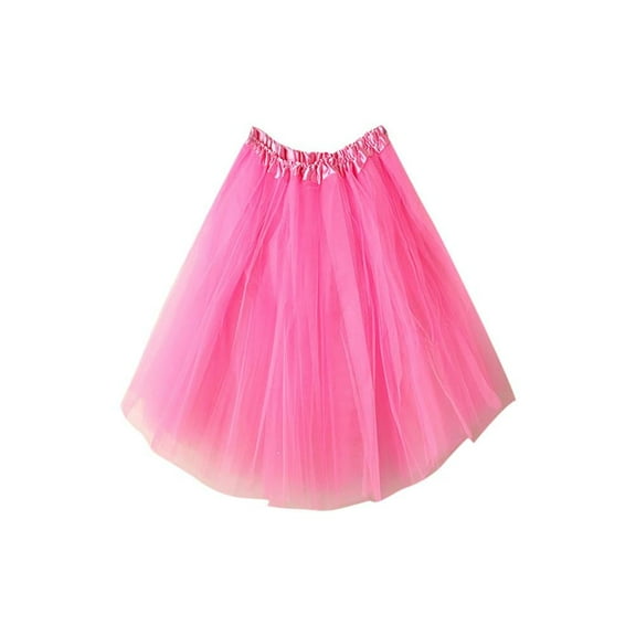 Summer Savings! Lovzfmll Skirts for Women, Womens Pleated Gauze Short Skirt Adult Dancing Skirt Hot Pink US