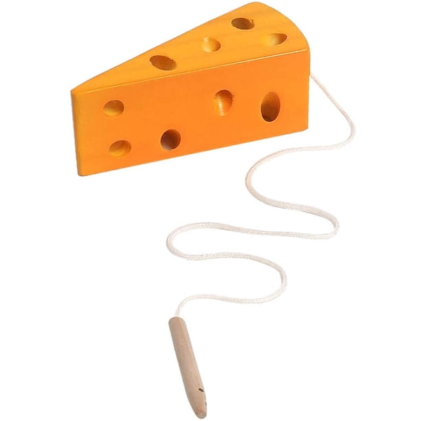 Juguetes para enhebrar queso con cordones de madera, juguete de habilidades motoras finas, rompecabezas de bloques de madera, juego de viaje en avión, aprendizaje temprano Sincero Hogar