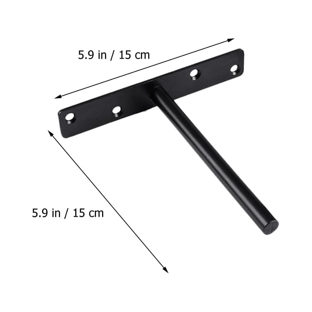 DECORNIJIA Bracket Black Steel 6Pcs Heavy Duty Floating Shelf Mount