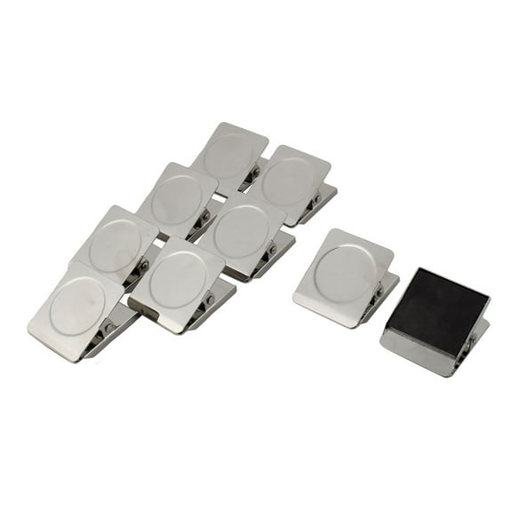 Refrigerator Magnet Square Shaped Wall Memo Ticket Binder Clamp Clip 9 Pcs