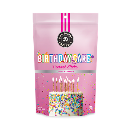 Pop Daddy Pretzels Birthday Cake Flavored Pretzel Sticks 7.5 oz