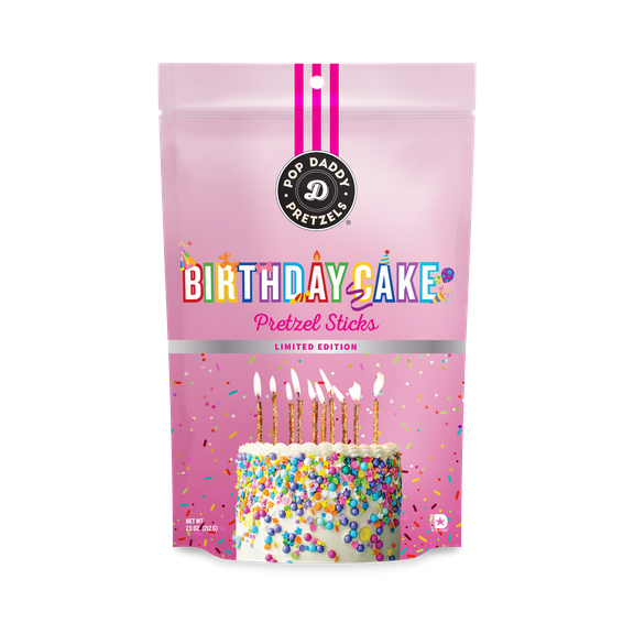 Pop Daddy Pretzels Birthday Cake Flavored Pretzel Sticks 7.5 oz