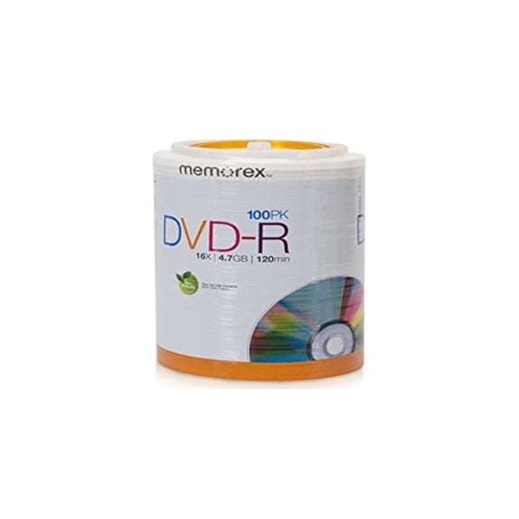 Memorex DVD-R 32020034420 4.7GB 16X 4-Lang 100/pk Tote