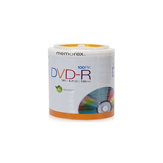 Memorex DVD-R 32020034420 4.7GB 16X 4-Lang 100/pk Tote