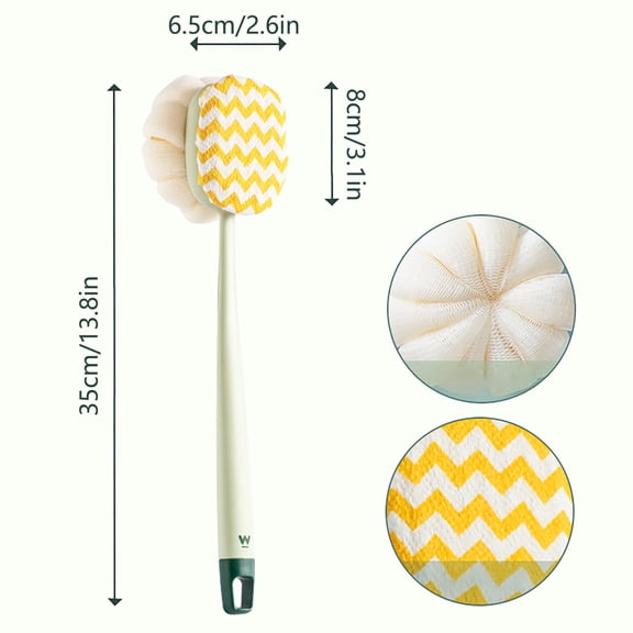 XMMSWDLA Cleaning suppliesLong Handle Shower Brush Back Shower Body Brush Double Sided Body Portable Long Handle Body Brush items (Green,B)