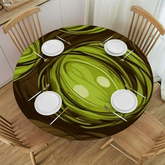 Tennis Ball Round Tablecloth with Elastic Fitted Table Cloth