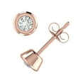 thumbnail image 2 of 14K Rose Gold Bezel Set Ladies Diamond Stud Earrings (1/4 Carat) (SI1-SI2 Clarity), 2 of 4