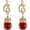 Red, variant on Cubic Zirconia Drop Earrings 18kt White Gold Plated