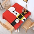 thumbnail image 2 of Red Christmas Santa Costume Pattern Square Tablecloth,Waterproof Square Table Cover,Wipeable Spillproof Washable Table Cover for Home Kitchen Party Decor 52"x52"(132x132cm), 2 of 6