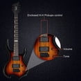 thumbnail image 3 of Fithood Glarry Flame Shaped H-H Pickup Electric Guitar Kit with 20W Electric Guitar AMP Bag Strap Picks Shake Cable Wrench Tool Sunset Color, 3 of 5