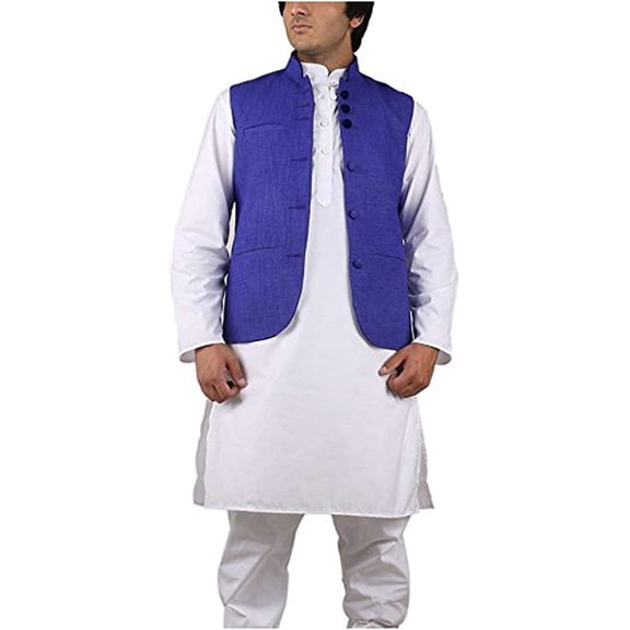 Royal Men's Cotton Kurta Pyjama Set (ROYAL_272_White_Large)