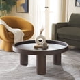 thumbnail image 2 of Safavieh Meek Mid-Century Tray Top Round Wood Coffee Table, Brown, 2 of 10