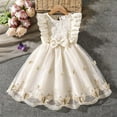 thumbnail image 3 of hengsof Robes pour Filles Robes Sans Manches à Volants Robes à Nœud Sucré Robes Imprimées à la Mode Robes en Tulle Style Princesse Mignon, 3 of 6
