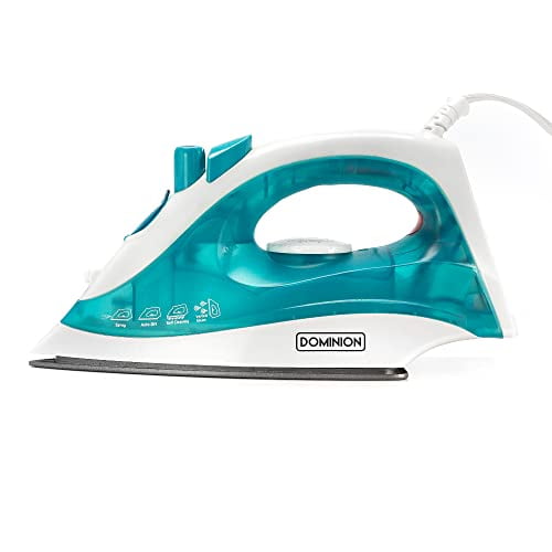 Plancha de vapor Dominion Advanced para ropa con suela antiadherente, ligera, de 1200 W, con vapor vertical y termostato ajustable, autolimpieza, cable giratorio y funciones de vapor, secado y pulver