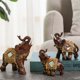 thumbnail image 2 of Kearding Estatua esculpida de elefante, figurita para el hogar, adornos de librería de resina, artesanías de animales, mascotas en miniatura, Decoración del hogar Marrón, 5.5x2.4x5.5 pulgadas Grande, 2 of 6
