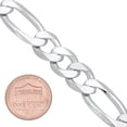 thumbnail image 2 of 11mm Solid .925 Sterling Silver Flat Figaro Chain Necklace + Bracelet Set, 26" (Necklace) + 8" (Bracelet), 2 of 7