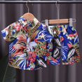 thumbnail image 3 of Uxgjfwu Kids Outfits Sets Beachwear Short Sleeve Shirts Shorts Sets Printed Casual Clothing Sets Toddler Boys Summer Clothing Set, 3 of 4