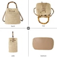 thumbnail image 2 of CAILDANL Women Beach Bag Summer Straw Woven Shoulder Bag Crossbody Bucket Handbags Handmade Hobo Purse Bamboo Handle, 2 of 7