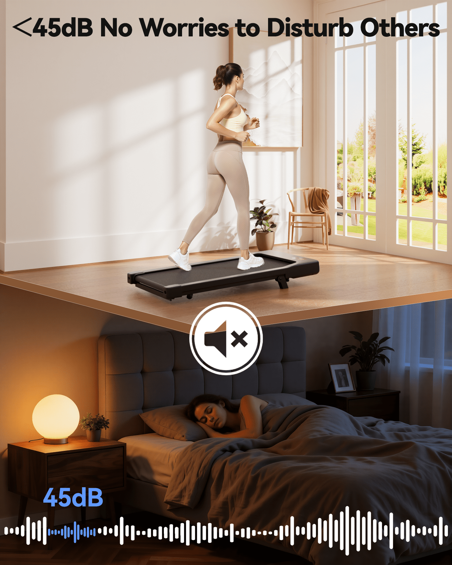 SSPHPPLIE Walking Pad 300lb, 6% Incline Under Desk Treadmill with Remote Control 2 in 1 Portable Walking Pad Treadmill for Home/Office(Black)