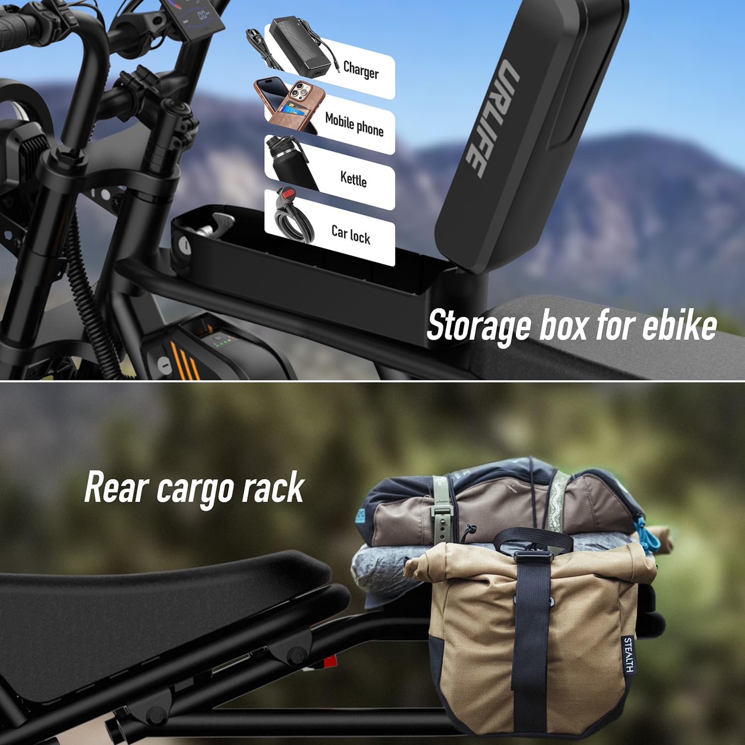 Electric Bike for Adults  20", 750W Peak Motor, 48V 15.4Ah Removable Battery, Max 100Miles Electric Motorcycle, Fat Tire Ebike, Shamano 7-Speed E-Bike, UL2849