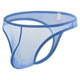 thumbnail image 2 of TANBOM Men's Mesh Lightweight Breathable Minimal Coverage Thong Underwear, Blue, 1-Pack, L, 2 of 9