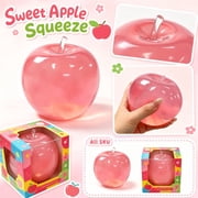 Pink Apple Squishy,Apple Squishies Stress - Realistic Slow Rising Fruit Fidget for Stress Relief & Anxiety Relaxation