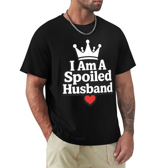 I Am A Spoiled Husband Men's Short Sleeve Graphic Crewneck T-Shirt Small