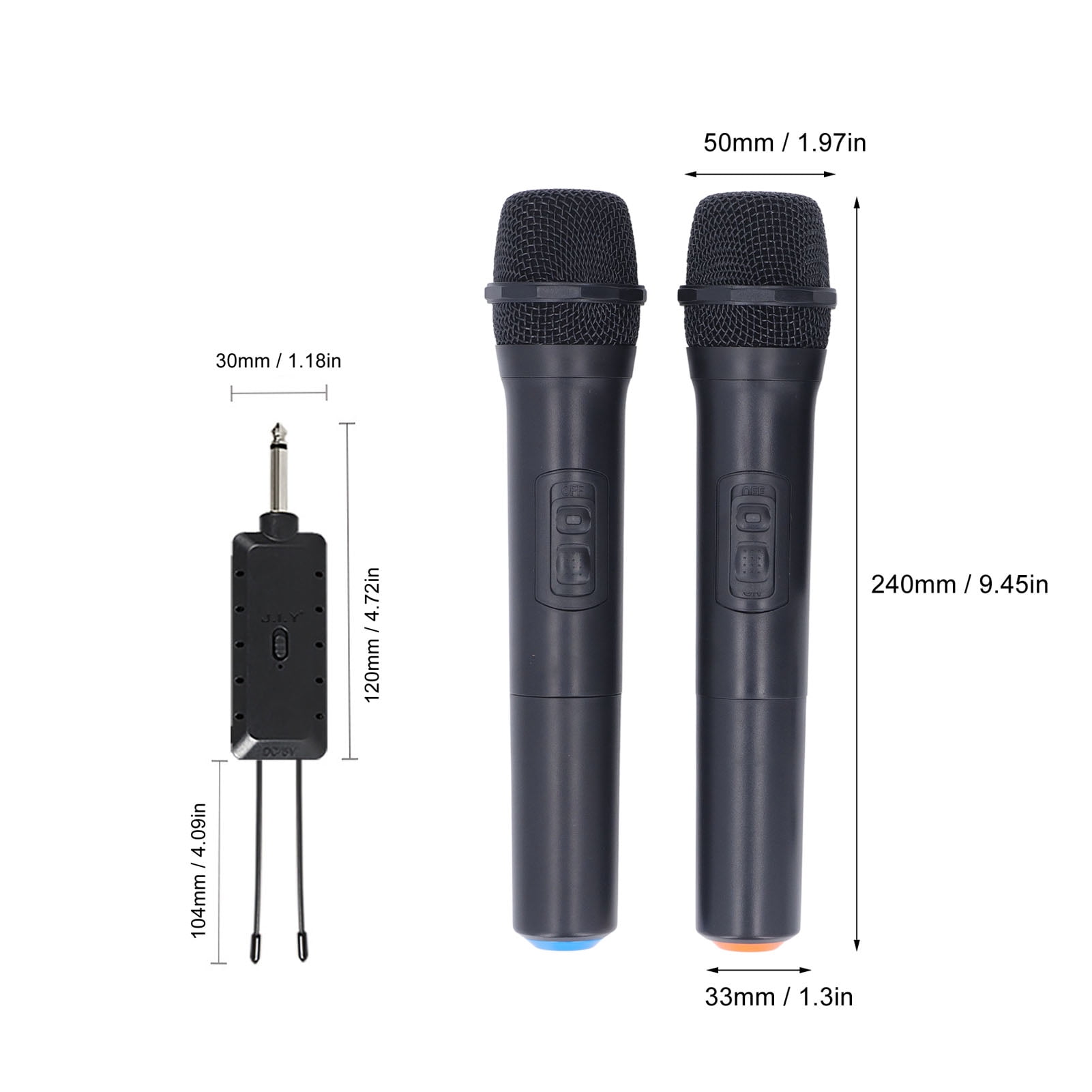 BIMZUC 1 to 2 Wireless Microphone System Noise Reduction Cardioid Dynamic Mic for Karaoke Party Gathering