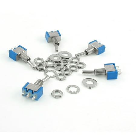 5 Pcs 6A-120VAC 3A-250VAC SPDT 3 Pin 2 Position Toggle Switch | Walmart