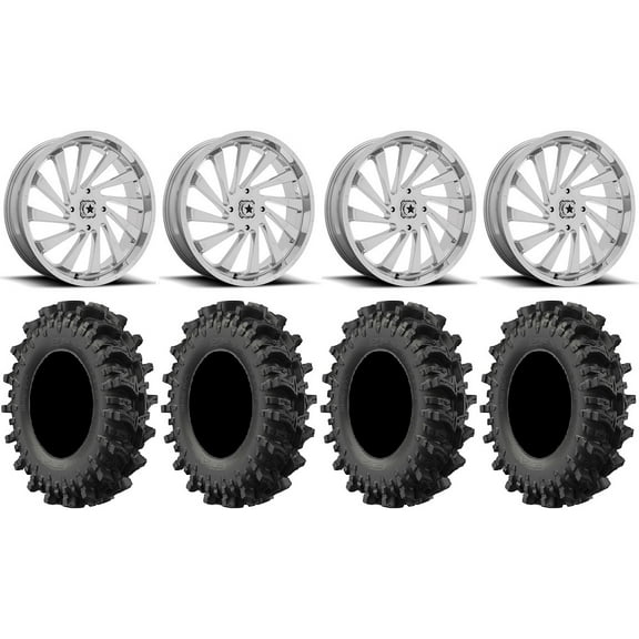 MSA Blade 20" Wheels Chrome 33" MotoSlayer Tires Polaris RZR XP 1000 / PRO XP / Ranger XP 900/1000