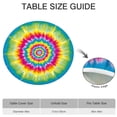 thumbnail image 6 of Colorful Rainbow Tie Dye Spiral Pattern Round Fitted Tablecloth with Elastic Edge,Dining Table Cover Waterproof,Outdoor Round Tablecloth for Camping,Dining,Indoor and Outdoor, 6 of 7