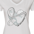thumbnail image 4 of Inktastic Lung Cancer Awareness White Ribbon Around Heart Women's V-Neck T-Shirt, 4 of 5