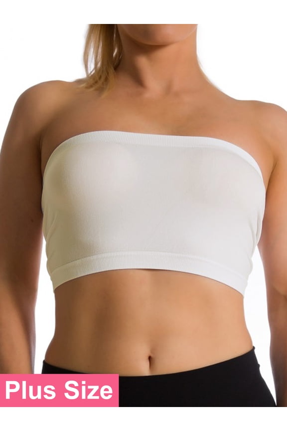 Women's Plus Size Tube Top Bra Seamless Strapless Bandeau Bra Plus Size XL 1X 2X 3X 4X (No Padding)