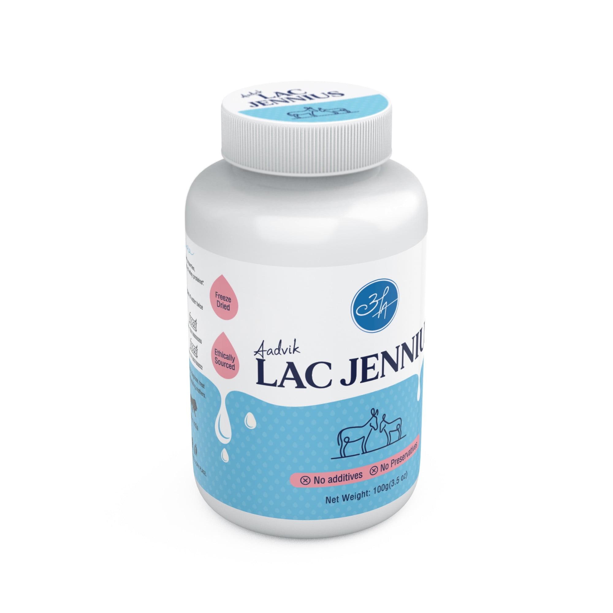 Aadvik Lac Jennius | Donkey Milk Powder | Freeze Dried | 100% Pure and Natural | 100gm | 3.5 Oz