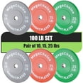 thumbnail image 1 of Colored Bumper Plates, Olympi-c Weight Plates Set, Rubber Bumper Weights Plate with 2 Inch Steel Insert for Barbell, Standard Strength Training Plates for Weightlifting, Single, Pair, 1 of 8