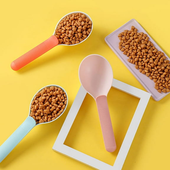 WHAMVOX 3Pcs Thickened Cat Food Food Measuring Scoop Long Handle Cat Dog Food Scoop
