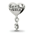 thumbnail image 1 of Solid 925 Sterling Silver Reflections Gone Fishin Dangle Bead (8.2mm x 14.6mm), 1 of 5