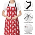 thumbnail image 6 of Pofeuu Cartoon Lobster Print Waterproof Apron with Pockets Adjustable Cooking Aprons Kitchen Bib for Baking Household Cleaning, 6 of 8