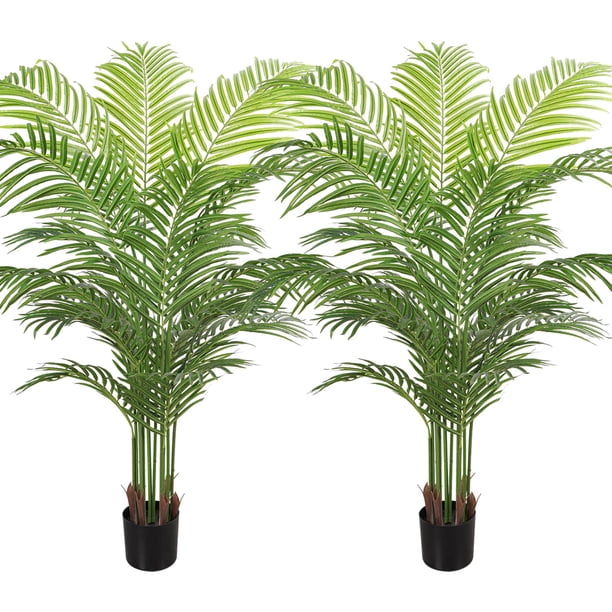 Palmera Artificial 180 cm Plantas Tropicales Falsas con 18 Troncos Hojas Interior Exterior Casa Oficina Tienda Porche Decoración Patio