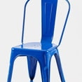 thumbnail image 5 of Set of 2 High Gloss Blue Industrial Metal Dining Chairs 18 Inch Seat Height Stackable Indoor Outdoor, Lightweight Easy-Clean Surface, Easy Assembly, Durable Modern Design, For Kitchen Cafe Bar, 5 of 5