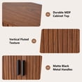 thumbnail image 6 of YOCWO Over The Toilet Storage Cabinet with Vertical Fluted Texture, Storage Cabinet Over Toilet with 2 Sliding Doors and Open Shelf, Home Space Saver for Bathroom Laundry Room Living Room, Walnut, 6 of 8