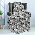 thumbnail image 4 of Abstract Soft Flannel Fleece Blanket, Monochrome Circles Dots Surreal Expressionism Inspired Geometric Modern Art, Cozy Plush for Indoor and Outdoor Use, 50" x 60", Grey Black White, by Ambesonne, 4 of 5